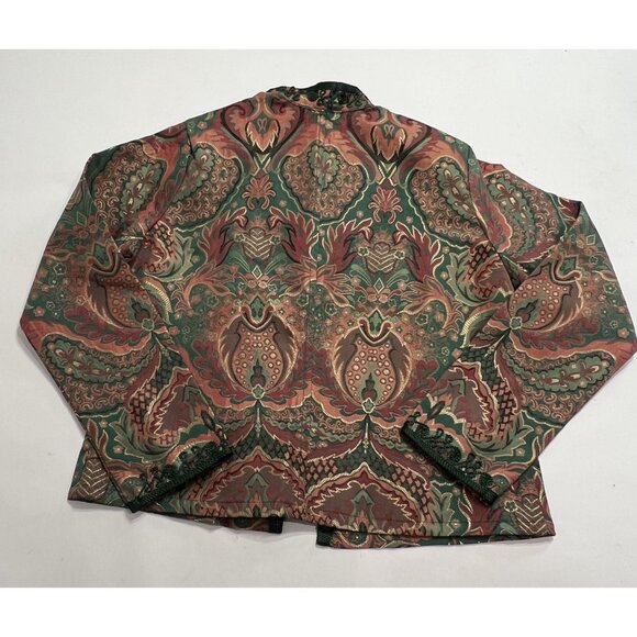 Lalam Morocco Jacket in Green Red Print - Picture 2 of 4